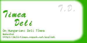 timea deli business card
